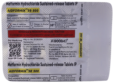 Aidformin SR 500 Tablet