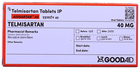Aidsartan 40 Tablet