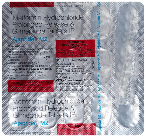 Ajapride M 2mg/500mg Tablet PR