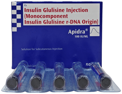 Apidra 100IU Cartridge (3ml Each)