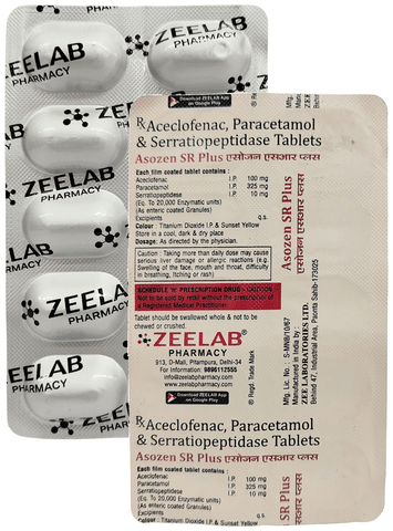 Asozen SR Plus 100mg/325mg/10mg Tablet