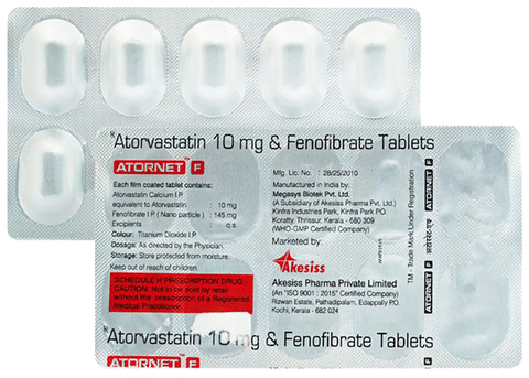 Atornet F 10mg/145mg Tablet
