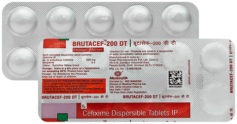 Brutacef 200mg Tablet DT