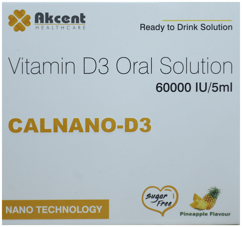Calnano-D3 Oral Solution (5ml Each) Pineapple Sugar Free
