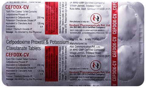 Cefdox CV 200mg/125mg Tablet