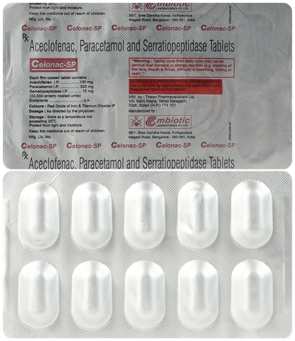 Celonac SP 100mg/325mg/15mg Tablet