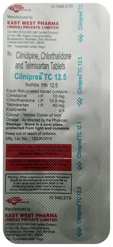 Cilnipres TC 40mg/10mg/12.5mg Tablet