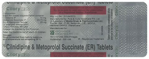 Cilory M 10mg/25mg Tablet ER