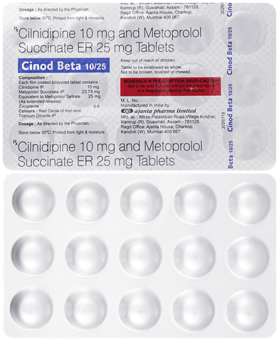 Cinod Beta 10/25 Tablet ER