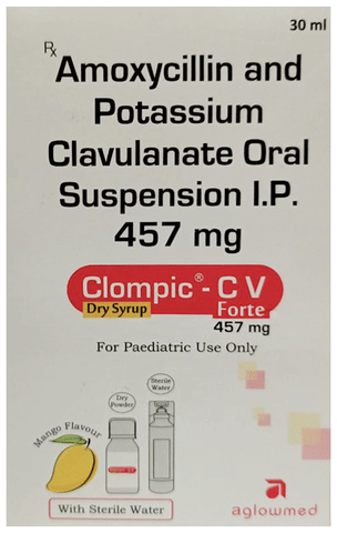 Clompic-CV Forte 457mg Dry Syrup Mango