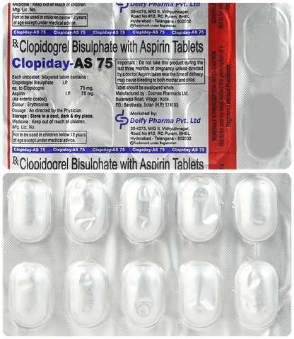 Clopiday AS 75mg/75mg Tablet