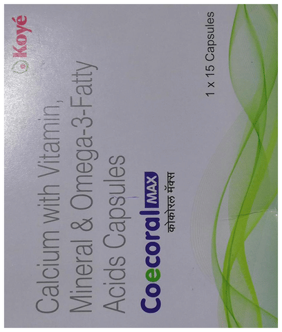 Coecoral Max with Calcium, Vitamins, Minerals & Omega 3 Fatty Acids | For Bone & Joint Health | Capsule