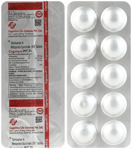Cognisart MT 40mg/25mg Tablet