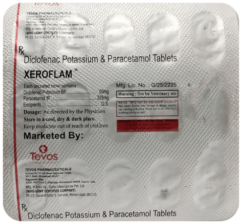 Xeroflam 50mg/325mg Tablet