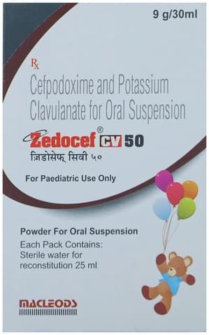 Zedocef CV 50 mg/31.25 mg Syrup