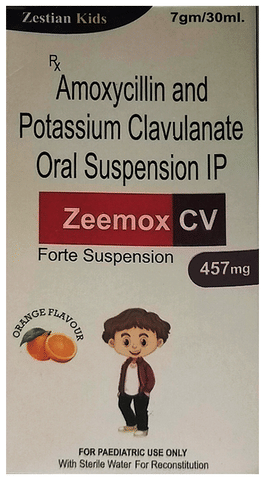 Zeemox CV Forte 457mg Oral Suspension Orange