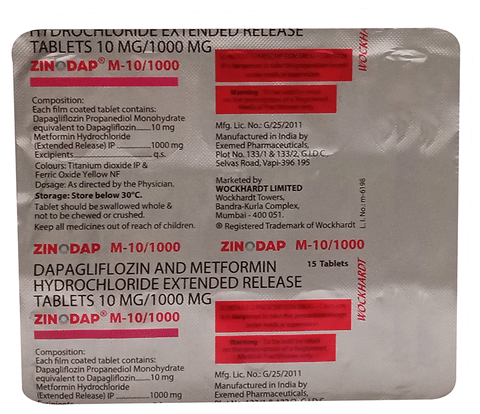 Zinodap M 10/1000 Tablet ER