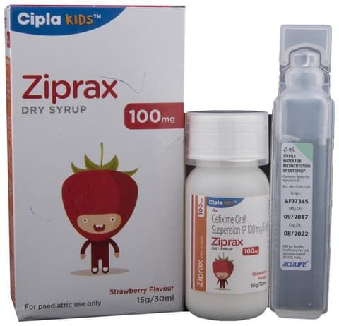 Ziprax 100mg Dry Syrup Strawberry