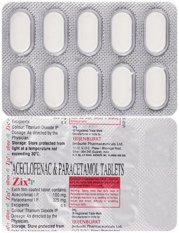 Zix P 100mg/325mg Tablet