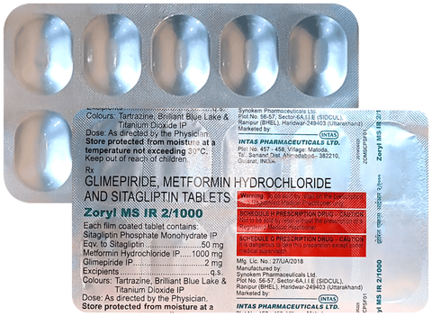 Zoryl MS 50mg/2mg/1000mg Tablet IR