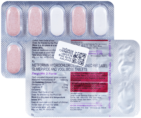 Zoryl MV Forte 2mg/1000mg/0.2mg Tablet